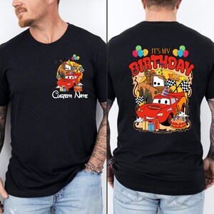 Lightning McQueen Birthday Boy Tee, Disney Custom Cars Birthday Shirt, Disneyland Family Matching Sweatshirt, Disneyworld Vacation Tee afbeelding 2