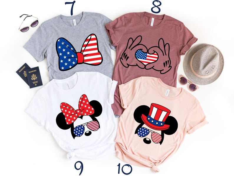 Disney Patriotic Memorial Day Shirt, Disney USA Shirt, 4th July Shirt, Mickey USA Shirt, Disneyland Patriotic Tee, American Couple Tee image 2