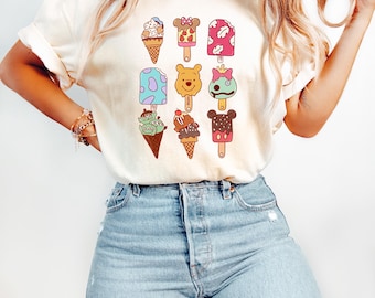 Disney Ice Cream Shirt, Magic Kingdom Shirt, Disney Winnie The Pooh T-Shirt, Disney Mickey Mouse Ice Cream Tee, Disney Gift Shirt for Kids