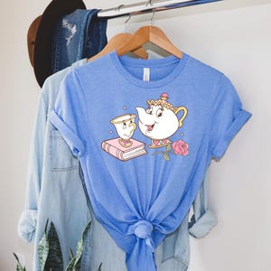 Beauty and the Beast Shirt, Mrs. Potts and Chip Tee, Cute Disney T-shirt, Princess Book Tee, Fairy Tale Rose Graphic Shirt