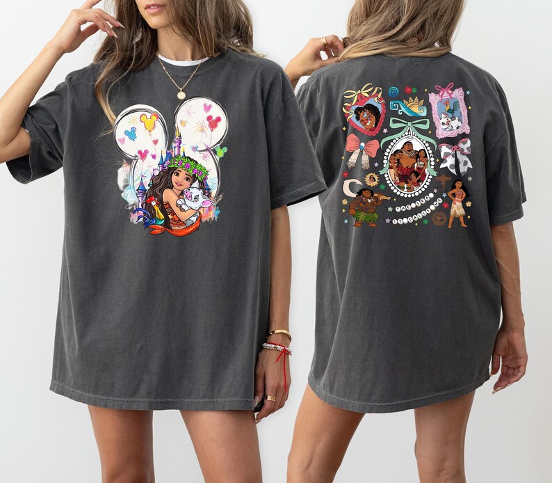Disney Moana Family Coquette Bow Shirt, Disneyworld Moana Princess Sweatshirt, WDW Princess Tee, Disney Family Vacation Shirt, Moana T-Shirt imagem 3