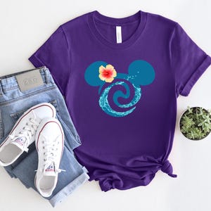 Floral Mickey Head Shirt, Disney Floral Water Splashes Mickey Mouse Ears Tee, Flower Mickey Shirt, Disney Vacation Disneyworld Sweatshirt image 2