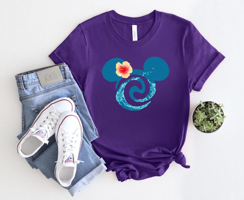 Floral Mickey Head Shirt, Disney Floral Water Splashes Mickey Mouse Ears Tee, Flower Mickey Shirt, Disney Vacation Disneyworld Sweatshirt image 2