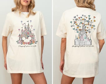 Happiest Place On Earth Shirt, Disney Magical Castle Shirt, Mickey Balloons T-Shirt, Disney Castle Shirt, Magic Castle Shirt