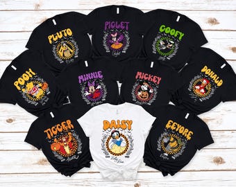Camiseta de personajes de Disney Mickey y sus amigos y Winnie Pooh, camiseta de Mickey y sus amigos, camiseta familiar a juego de Disneyland, camiseta de Disney