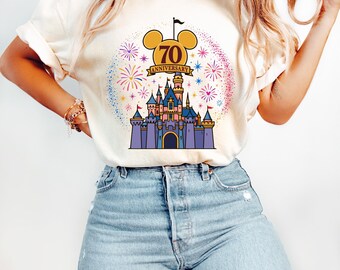 Retro Disneyland 70th Anniversary Shirt, Mickey Minne Disney Ears Magic Castle Sweatshirt, Disneyland family Vacation 2026 T-Shirt