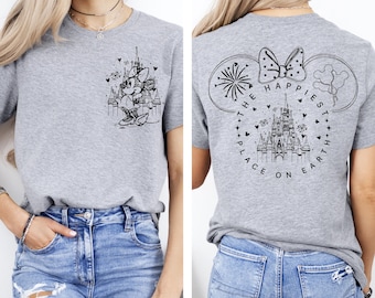 The Happiest Place One Earth Couple Shirt, Mickey and Minnie Magical Castle Shirt, Disney Family Trip Shirt, Disneyland Vacation Tee