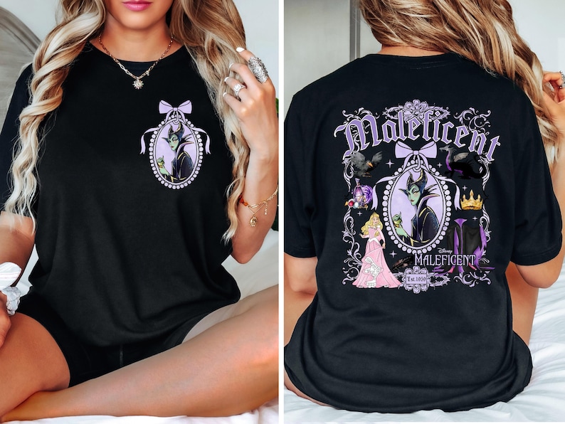 Disney Maleficent Shirt, Disney Villains Maleficent, Watercolor Themed, Disney Matching, Disney Castle, Minnie Ears Shirt, Disney Trip Shirt image 1