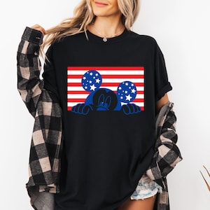 Disney Patriotic Memorial Day Shirt, Disney USA Shirt, 4th July Shirt, Mickey USA Shirt, Disneyland Patriotic Tee, American Couple Tee image 4
