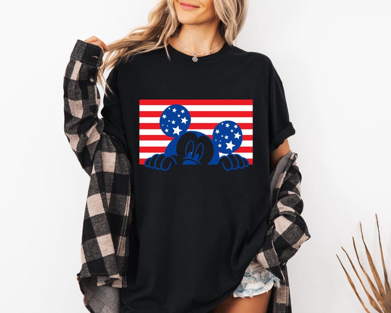 Disney Patriotic Memorial Day Shirt, Disney USA Shirt, 4th July Shirt, Mickey USA Shirt, Disneyland Patriotic Tee, American Couple Tee image 4