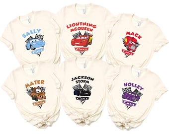 Disney Cars Shirt, Pixar Lightening McQueen Tee, Tow Mater T-Shirt, Sally Carrera Doc Hudson Shirt, Disneyland Family Trip Tee, WDW Gift Tee