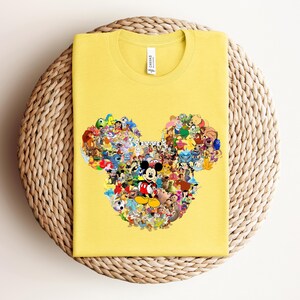 Mickey Mouse Disney Character Shirt, Vintage Disney Tee, Pixar Collage T-shirt, Disneyland Group Shirt, Family Disney Trip Tee image 3