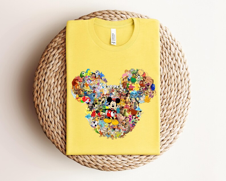 Mickey Mouse Disney Character Shirt, Vintage Disney Tee, Pixar Collage T-shirt, Disneyland Group Shirt, Family Disney Trip Tee image 3