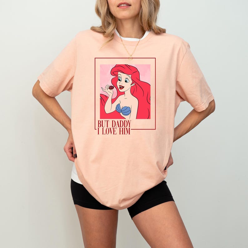 Ariel Shirt, Disney Princess Shirt, Ocean Fantasy Top, Little Mermaid T-Shirt, But Daddy I Love Him Tee, Retro Cartoon Sweatshirt afbeelding 3