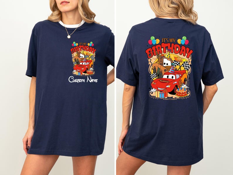 Lightning McQueen Birthday Boy Tee, Disney Custom Cars Birthday Shirt, Disneyland Family Matching Sweatshirt, Disneyworld Vacation Tee afbeelding 3