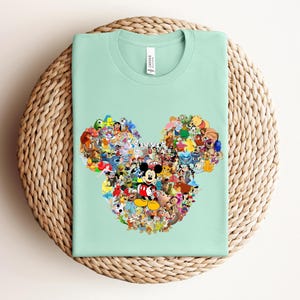 Mickey Mouse Disney Character Shirt, Vintage Disney Tee, Pixar Collage T-shirt, Disneyland Group Shirt, Family Disney Trip Tee image 4