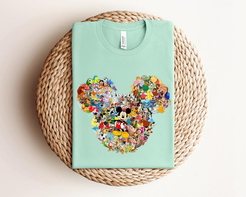 Mickey Mouse Disney Character Shirt, Vintage Disney Tee, Pixar Collage T-shirt, Disneyland Group Shirt, Family Disney Trip Tee image 4