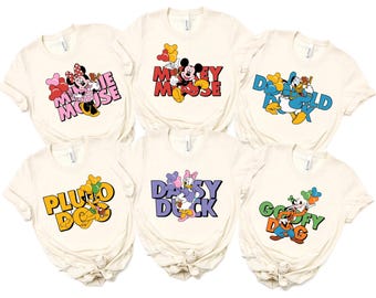 Mickey Mouse Shirt, Minnie Mouse Tee, Magic Kingdom Tee, Donald Duck Shirt, Daisy Duck Shirt, Goofy Dog Shirt, Pluto Dog, Family Trip Shirt