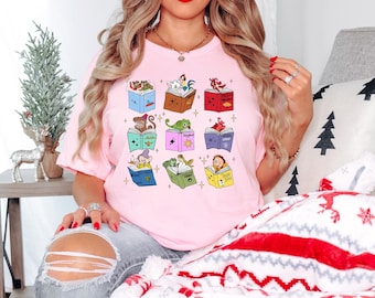 Chemise club de lecture Disney Princess Sidekicks, cadeau pour les amoureux des livres, t-shirt bibliothécaire nains, plie Pascal mushu, chemise Disney Princess Reading