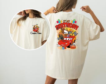 Lightning McQueen Birthday Boy Tee, Disney Custom Cars Birthday Shirt, Disneyland Family Matching Sweatshirt, Disneyworld Vacation Tee