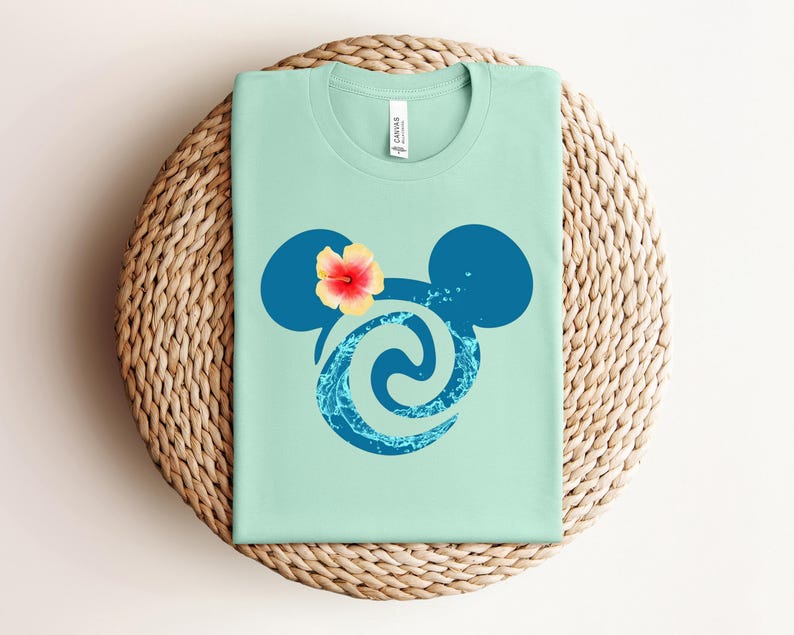 Floral Mickey Head Shirt, Disney Floral Water Splashes Mickey Mouse Ears Tee, Flower Mickey Shirt, Disney Vacation Disneyworld Sweatshirt image 4