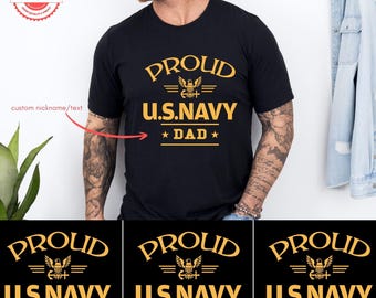 Custom Proud US Navy Dad Mom Shirt, Navy Family Sweater, Military Navy Sister Brother Tee, Navy Family Gift