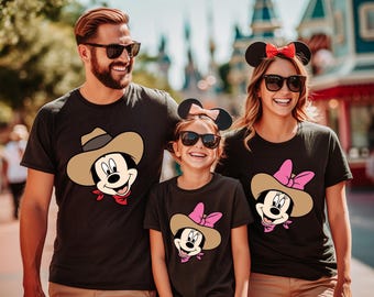 Mickey and Minnie Howdy Shirt, Disney Western Cowboy Shirt, Minnie Cowgirl Tee, Western Matching Trip Shirt, Disneyworld Western Couple Tee