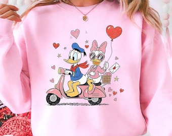 Coquette bow Disney Donal Daisy Valentine Shirt, Disney couple WDW Disneyland Shirt, Disney couple Tee, Disneyland Shirt, Valentine Shirt