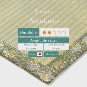 Alfombra de tatami "Amakusa" de junco japonés, hecha a mano en Japón, de material natural, TD27