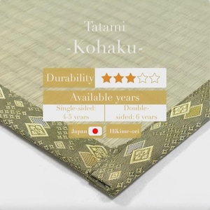 Mata tatami "Kohaku" Japoński dywan z trawy sitowej, rękodzieło, materiał naturalny, dywan wyprodukowany w Japonii TD47