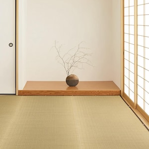 Premium Japanese Tatami Mat “Seiryo” – Beige – Traditional Igusa Rush, Cool-Toned Design, Made in Japan TD86