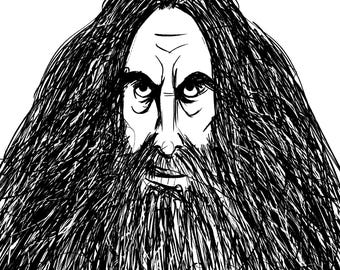 Alan Moore Art Print 8"x8"