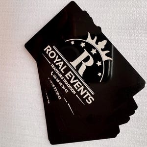 Cartes de visite personnalisables en aluminium anodisé (a partir de 0,4 Euros selon quantité) – Gravure au laser a fibre