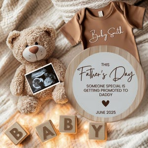 Fathers Day Pregnancy Announcement Digital Gender Neutral Baby Reveal Fathers Day Baby Announcement Boho Announce Social Media Reveal