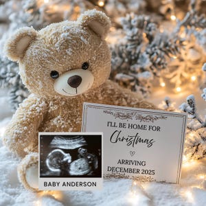 Winter Weihnachten Schwangerschaft Ansage Dezember Schwangerschaft Gender neutral Social Media Digitale Baby Ansage Weihnachten Baby offenbaren