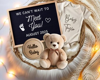 Plantilla editable de anuncio de embarazo para redes sociales, descarga instantánea, plantilla digital, revelación de embarazo, anuncio de bebé, revelación de bebé