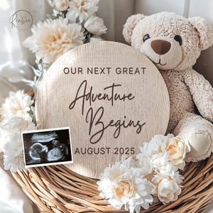 Einfache Baby offenbaren Digitale Schwangerschaftsankündigung für Social Media bearbeitbares Letter Board Schwangerschaftsankündigung geschlechtsneutrale Ankündigung