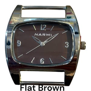 Chunky Squashed.. Oval Ribbon, Solid-Bar, Interchangeable, Silver Plated Watch Face