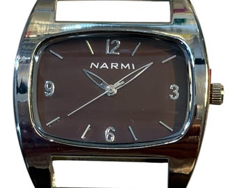 Chunky Squashed.. Oval Ribbon, Solid-Bar, Interchangeable, Silver Plated Watch Face
