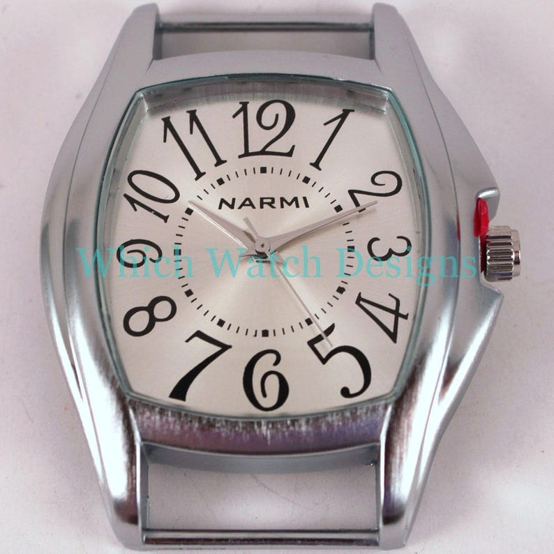 Large Whimsy.. 2-inch Solid-Bar, Ribbon, Interchangeable, Silver Plated Watch Face image 8