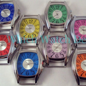 Large Whimsy.. 2-inch Solid-Bar, Ribbon, Interchangeable, Silver Plated Watch Face image 1