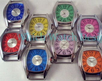 Large Whimsy.. 2-inch Solid-Bar, Ribbon, Interchangeable, Silver Plated Watch Face