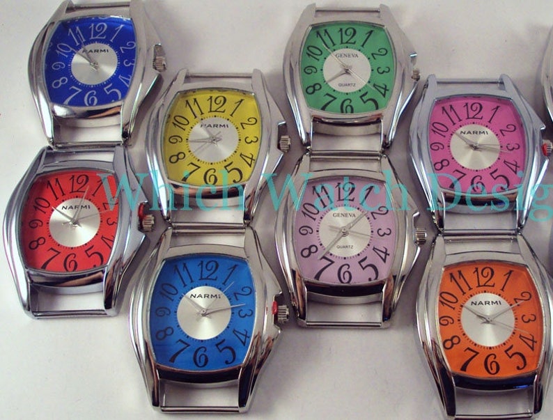 Large Whimsy.. 2-inch Solid-Bar, Ribbon, Interchangeable, Silver Plated Watch Face image 1