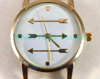 Arrows.. Solid Bar Interchangeable Watch Face, Gold Plated, Cool Boho Watch Face