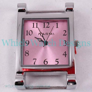 Large Rectangle.. Watch Face, Ribbon, Solid Bar, Interchangeable, Removable, Stainless, Silver Plated image 5