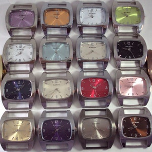 Chunky Squashed.. Oval Ribbon, Solid-Bar, Interchangeable, Silver Plated Watch Face