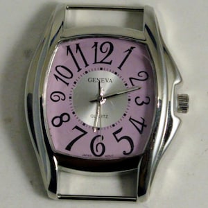 Large Whimsy.. 2-inch Solid-Bar, Ribbon, Interchangeable, Silver Plated Watch Face image 10