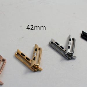 Apple Watch Bar Adapter Attachments for use with Interchangeable Watch Bands, 42/44/45mm, 38/40/41mm, Silver, Gold, Black, Rose Gold