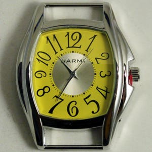 Large Whimsy.. 2-inch Solid-Bar, Ribbon, Interchangeable, Silver Plated Watch Face image 6