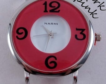 Mostrador de relógio intercambiável, redondo e colorido, para fazer joias DIY.